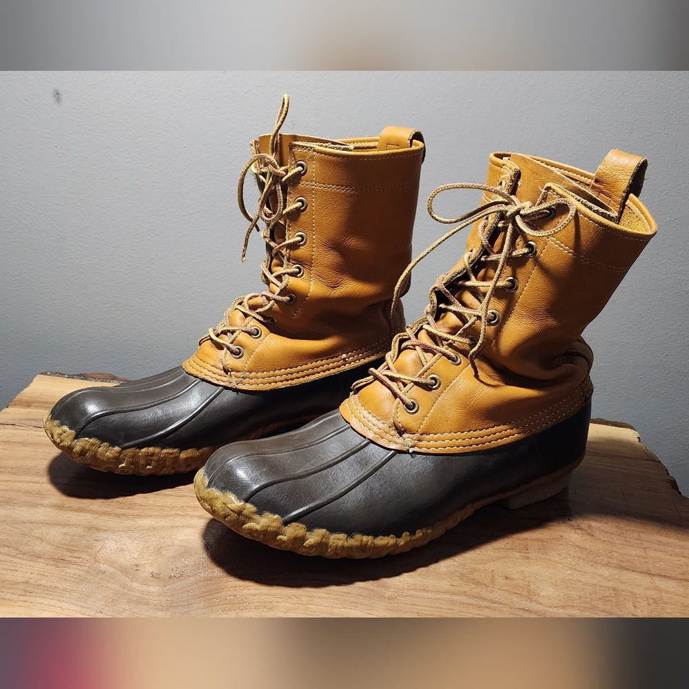 Vintage LL Bean Maine Hunting Shoes Tan & Brown – Size 9 GM